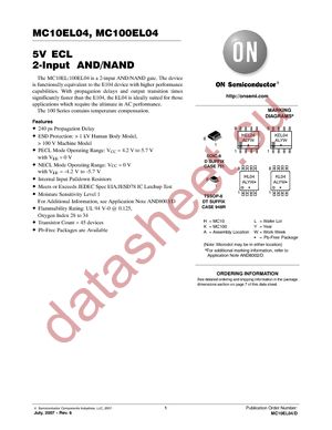 MC10EL04DTR2 datasheet  